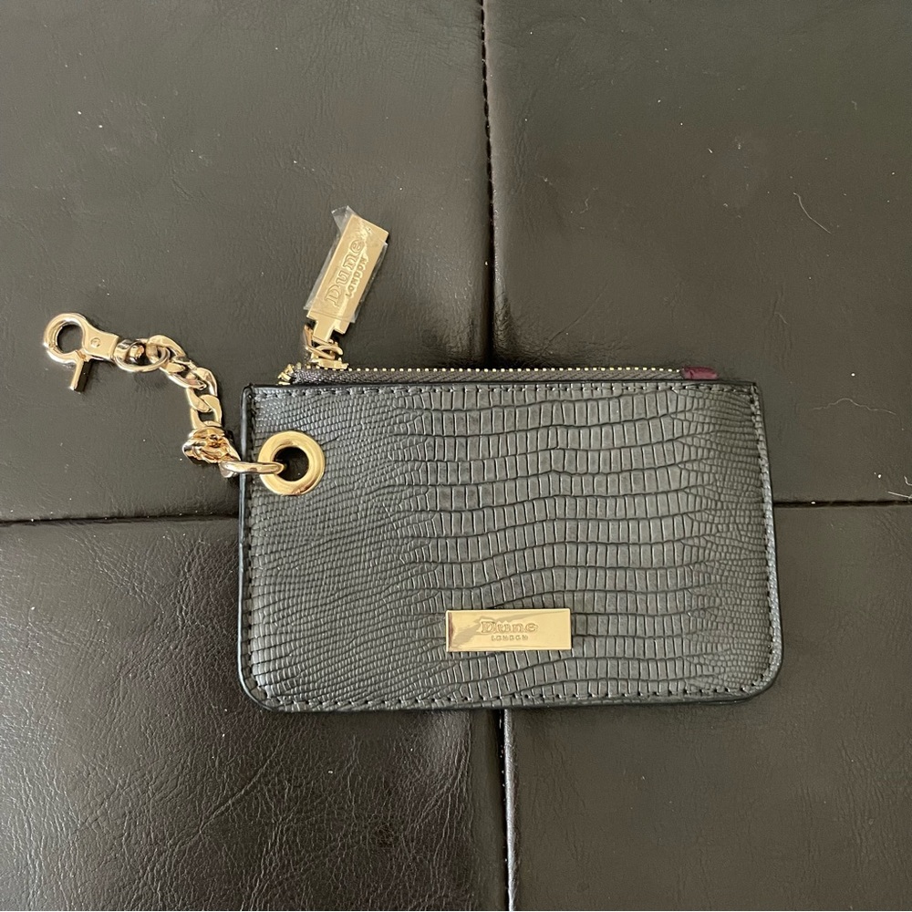 Dune charcoal grey snake zip  wallet coin purse